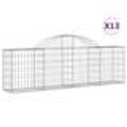 vidaXL Paniers à gabions arqués 13 pcs 200x30x60/80 cm Fer galvanisé