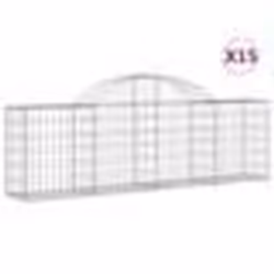 vidaXL Paniers à gabions arqués 15 pcs 200x30x60/80 cm Fer galvanisé