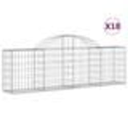 vidaXL Paniers à gabions arqués 18 pcs 200x30x60/80 cm Fer galvanisé