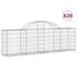 vidaXL Paniers à gabions arqués 20 pcs 200x30x60/80 cm Fer galvanisé