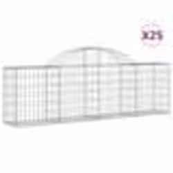 vidaXL Paniers à gabions arqués 25 pcs 200x30x60/80 cm Fer galvanisé