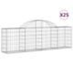 vidaXL Paniers à gabions arqués 25 pcs 200x30x60/80 cm Fer galvanisé