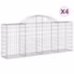 vidaXL Paniers à gabions arqués 4 pcs 200x30x80/100 cm Fer galvanisé