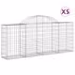 vidaXL Paniers à gabions arqués 5 pcs 200x30x80/100 cm Fer galvanisé