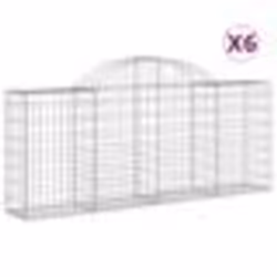 vidaXL Paniers à gabions arqués 6 pcs 200x30x80/100 cm Fer galvanisé