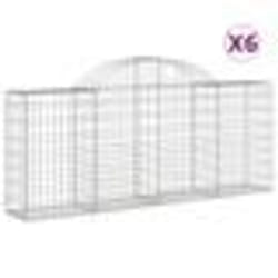 vidaXL Paniers à gabions arqués 6 pcs 200x30x80/100 cm Fer galvanisé