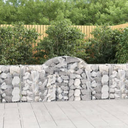 vidaXL Paniers à gabions arqués 7 pcs 200x30x80/100 cm Fer galvanisé