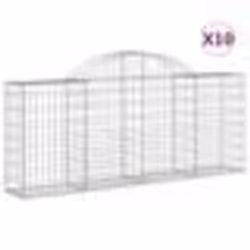 vidaXL Paniers à gabions arqués 10 pcs 200x30x80/100 cm Fer galvanisé
