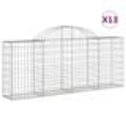 vidaXL Paniers à gabions arqués 13 pcs 200x30x80/100 cm Fer galvanisé