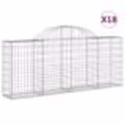 vidaXL Paniers à gabions arqués 18 pcs 200x30x80/100 cm Fer galvanisé