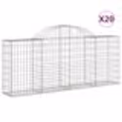vidaXL Paniers à gabions arqués 20 pcs 200x30x80/100 cm Fer galvanisé