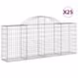 vidaXL Paniers à gabions arqués 25 pcs 200x30x80/100 cm Fer galvanisé