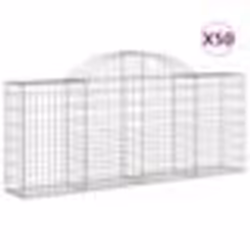 vidaXL Paniers à gabions arqués 50 pcs 200x30x80/100 cm Fer galvanisé