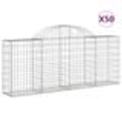 vidaXL Paniers à gabions arqués 50 pcs 200x30x80/100 cm Fer galvanisé