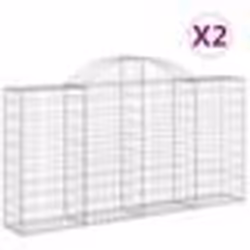 vidaXL Paniers à gabions arqués 2 pcs 200x30x100/120 cm Fer galvanisé