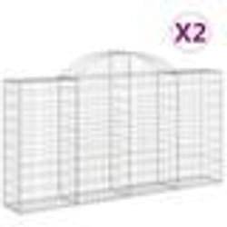 vidaXL Paniers à gabions arqués 2 pcs 200x30x100/120 cm Fer galvanisé