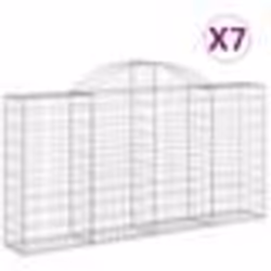 vidaXL Paniers à gabions arqués 7 pcs 200x30x100/120 cm Fer galvanisé