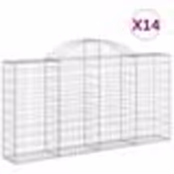 vidaXL Paniers à gabions arqués 14 pcs 200x30x100/120 cm Fer galvanisé