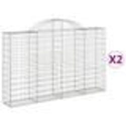 vidaXL Paniers à gabions arqués 2 pcs 200x30x120/140 cm Fer galvanisé