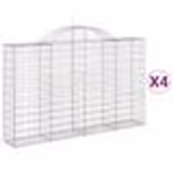 vidaXL Paniers à gabions arqués 4 pcs 200x30x120/140 cm Fer galvanisé