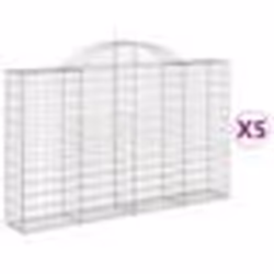 vidaXL Paniers à gabions arqués 5 pcs 200x30x120/140 cm Fer galvanisé
