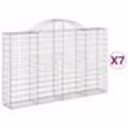 vidaXL Paniers à gabions arqués 7 pcs 200x30x120/140 cm Fer galvanisé