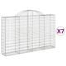 vidaXL Paniers à gabions arqués 7 pcs 200x30x120/140 cm Fer galvanisé