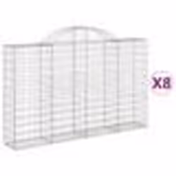 vidaXL Paniers à gabions arqués 8 pcs 200x30x120/140 cm Fer galvanisé
