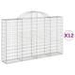 vidaXL Paniers à gabions arqués 12 pcs 200x30x120/140 cm Fer galvanisé