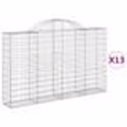 vidaXL Paniers à gabions arqués 13 pcs 200x30x120/140 cm Fer galvanisé