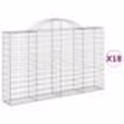 vidaXL Paniers à gabions arqués 18 pcs 200x30x120/140 cm Fer galvanisé