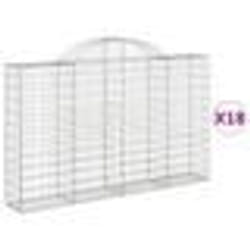 vidaXL Paniers à gabions arqués 18 pcs 200x30x120/140 cm Fer galvanisé