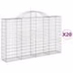 vidaXL Paniers à gabions arqués 20 pcs 200x30x120/140 cm Fer galvanisé