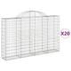 vidaXL Paniers à gabions arqués 20 pcs 200x30x120/140 cm Fer galvanisé