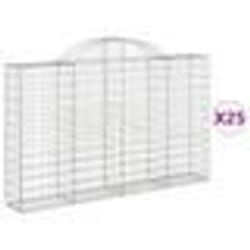 vidaXL Paniers à gabions arqués 25 pcs 200x30x120/140 cm Fer galvanisé