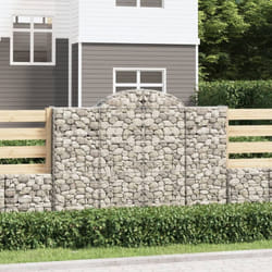 vidaXL Paniers à gabions arqués 4 pcs 200x30x140/160 cm Fer galvanisé