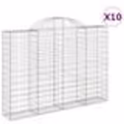 vidaXL Paniers à gabions arqués 10 pcs 200x30x140/160 cm Fer galvanisé