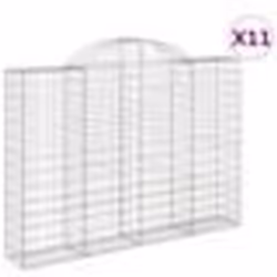 vidaXL Paniers à gabions arqués 11 pcs 200x30x140/160 cm Fer galvanisé