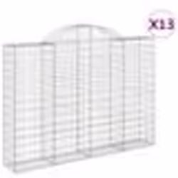 vidaXL Paniers à gabions arqués 13 pcs 200x30x140/160 cm Fer galvanisé