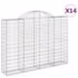 vidaXL Paniers à gabions arqués 14 pcs 200x30x140/160 cm Fer galvanisé