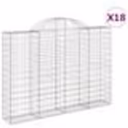 vidaXL Paniers à gabions arqués 18 pcs 200x30x140/160 cm Fer galvanisé