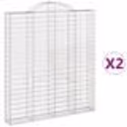 vidaXL Paniers à gabions arqués 2 pcs 200x30x220/240 cm fer galvanisé