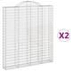 vidaXL Paniers à gabions arqués 2 pcs 200x30x220/240 cm fer galvanisé