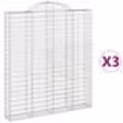 vidaXL Paniers à gabions arqués 3 pcs 200x30x220/240 cm fer galvanisé
