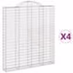 vidaXL Paniers à gabions arqués 4 pcs 200x30x220/240 cm fer galvanisé
