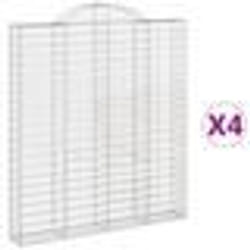 vidaXL Paniers à gabions arqués 4 pcs 200x30x220/240 cm fer galvanisé
