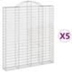 vidaXL Paniers à gabions arqués 5 pcs 200x30x220/240 cm fer galvanisé
