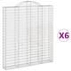 vidaXL Paniers à gabions arqués 6 pcs 200x30x220/240 cm fer galvanisé
