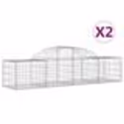 vidaXL Paniers à gabions arqués 2 pcs 200x50x40/60 cm fer galvanisé