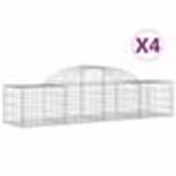 vidaXL Paniers à gabions arqués 4 pcs 200x50x40/60 cm fer galvanisé